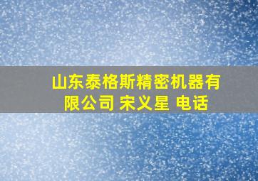 山东泰格斯精密机器有限公司 宋义星 电话